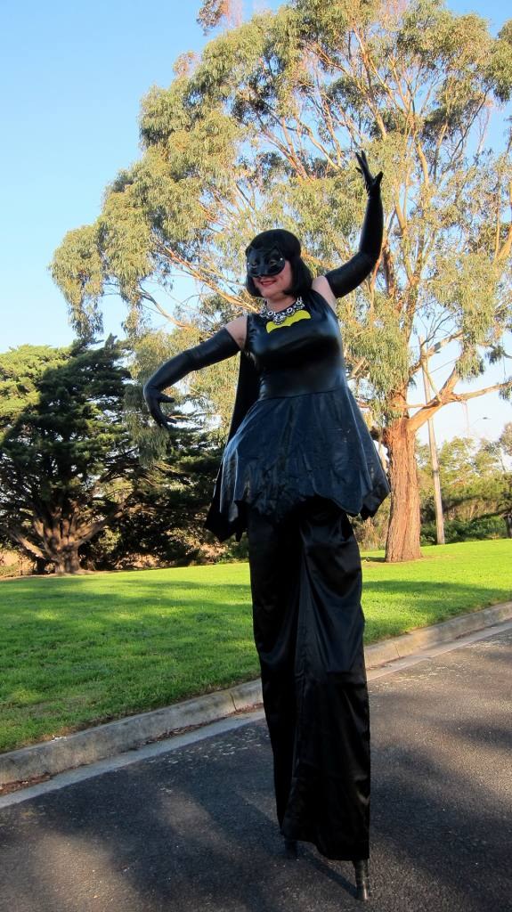 Stilt Walkers Melbourne, Superhero, Bat Girl