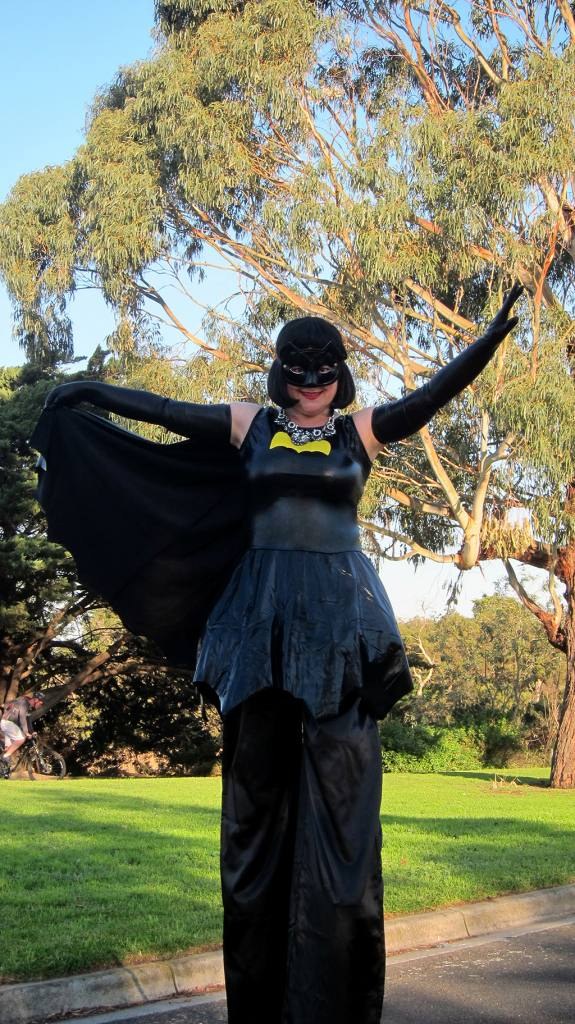 Stilt Walkers Melbourne, Superhero, Bat Girl