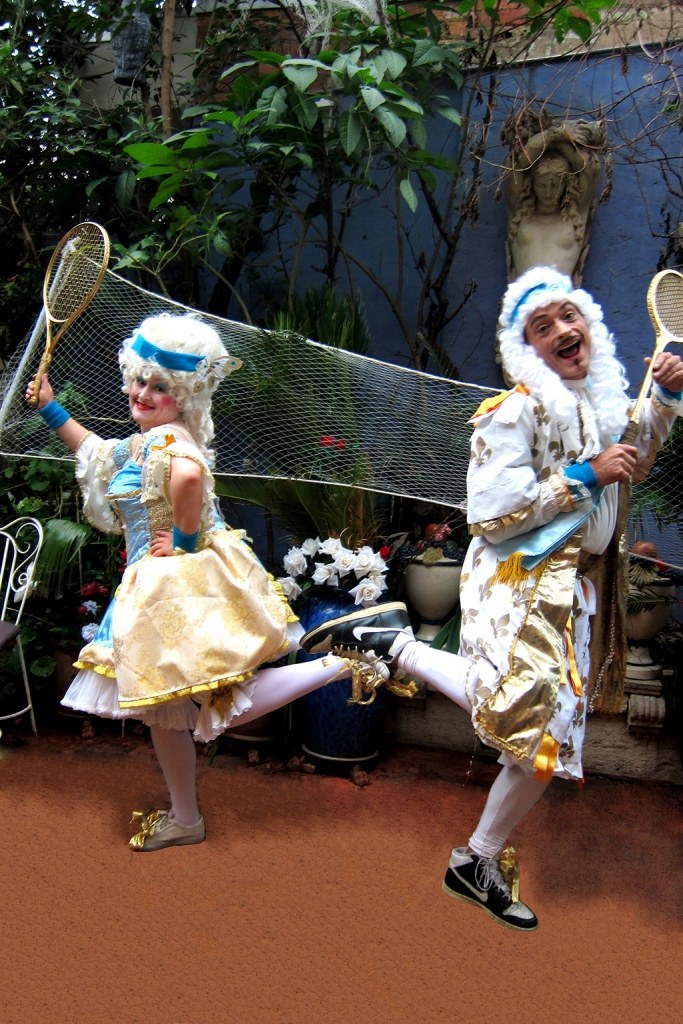 Stilt Walkers Melbourne, Roving Characters Tennis, Marie Antoinette and Louis V