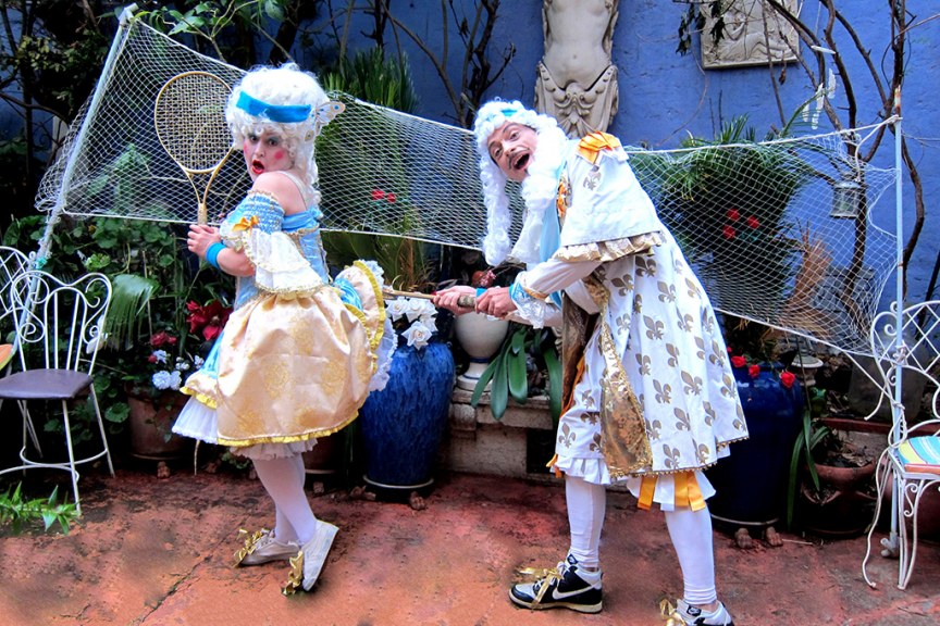 Stilt Walkers Melbourne, Roving Characters Tennis, Marie Antoinette and Louis V