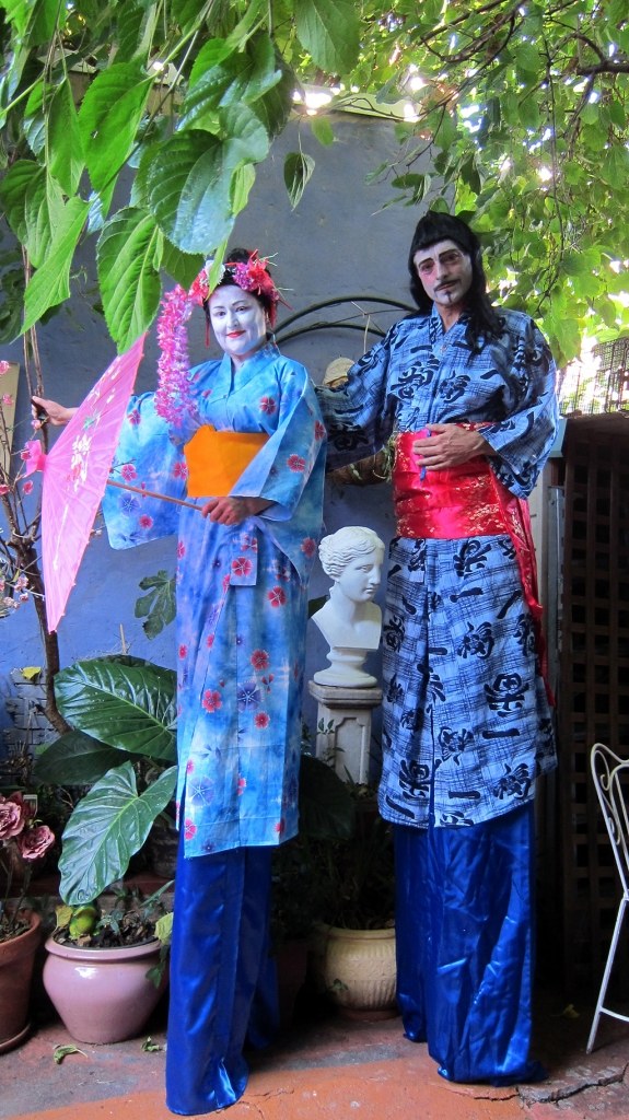 Stilt Walkers Melbourne. Traditional Japanese Characters