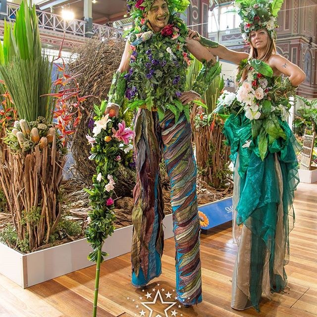 Stilt-Walkers Melbourne, Fancy Plants Plant characters, garden Shows