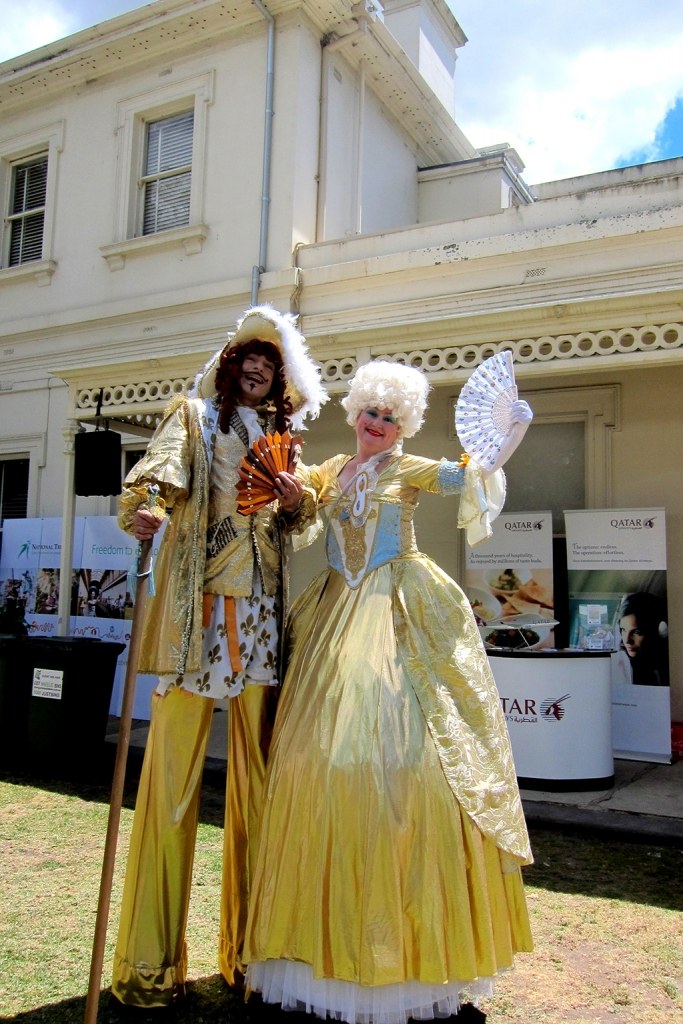 stiltwalkers melbourne, marie antoinette and louis v, french court